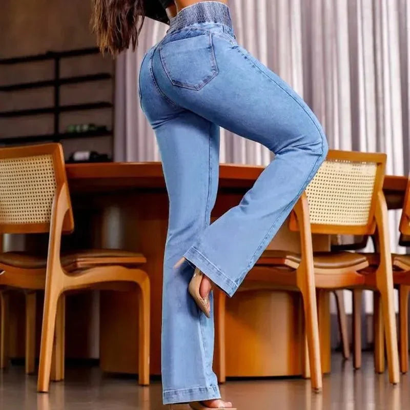 Kit 3 Calças Jeans Femininas Flare Modeladora