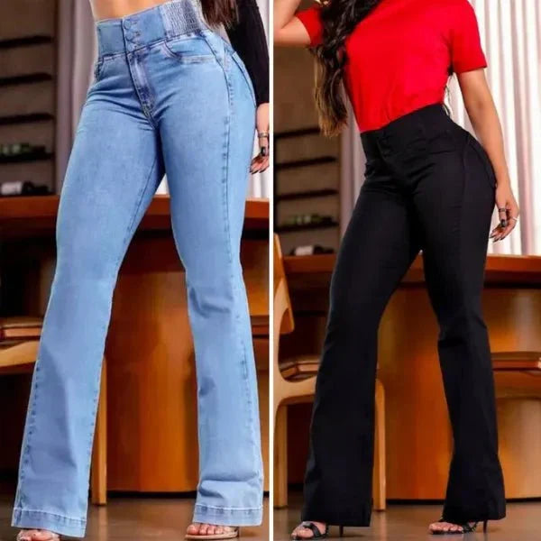 Kit 3 Calças Jeans Femininas Flare Modeladora